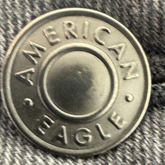 American Eagle Black Distressed Ripped Strigid Mom Jeans Size 14R - Picture 6 of 11